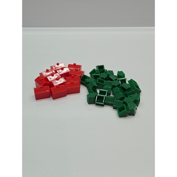 Other - Vintage Monopoly Game Houses Red and Green‎ Replacement Pieces Lot